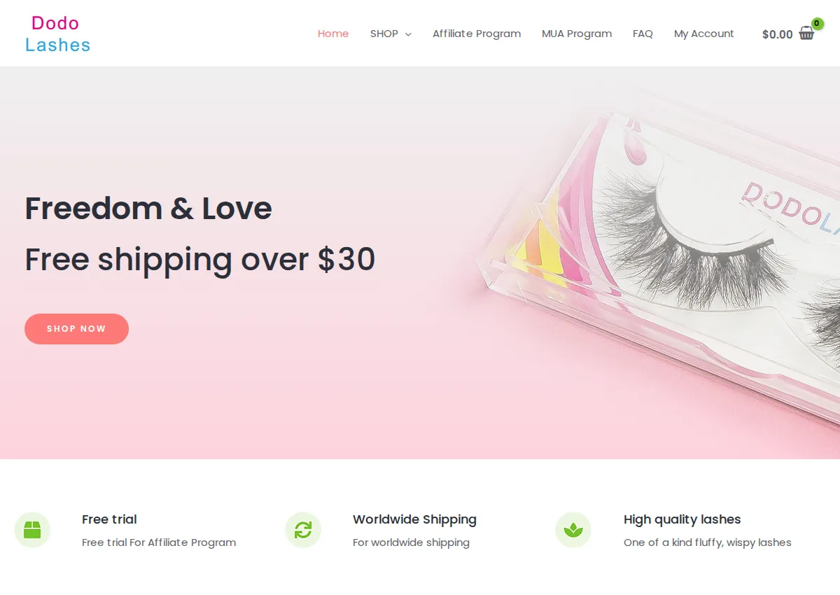 Store homepage