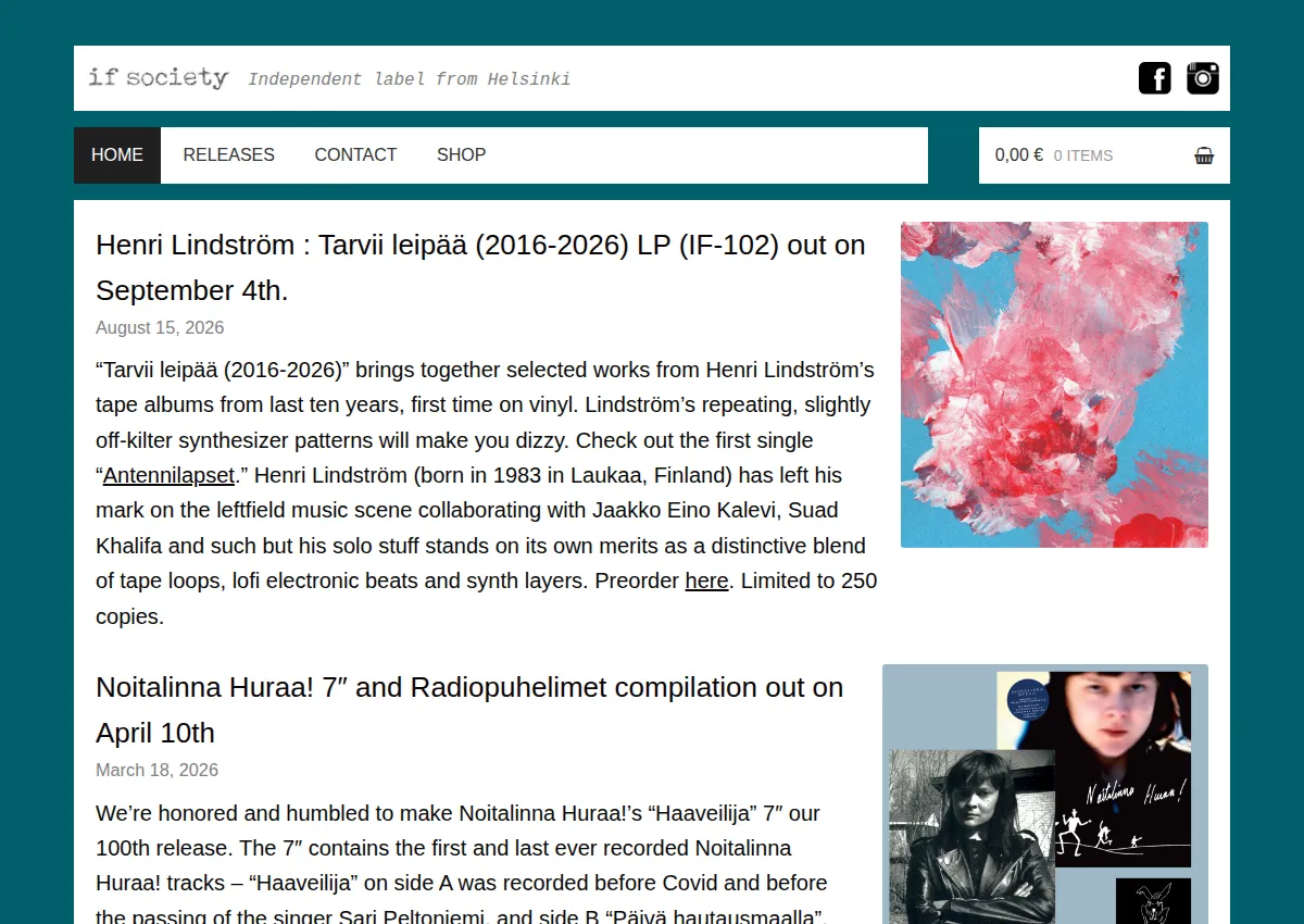 Store homepage