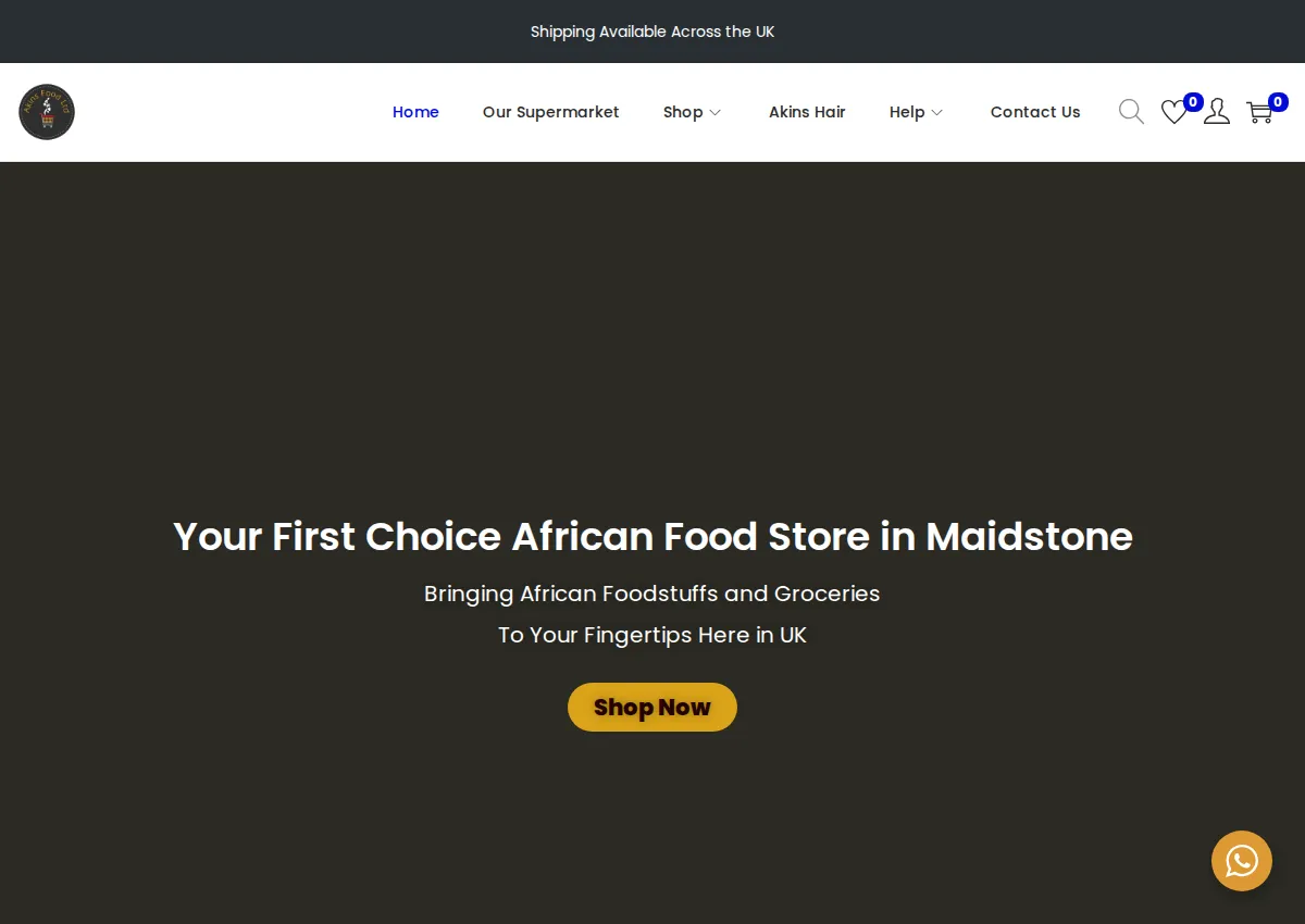 Store homepage
