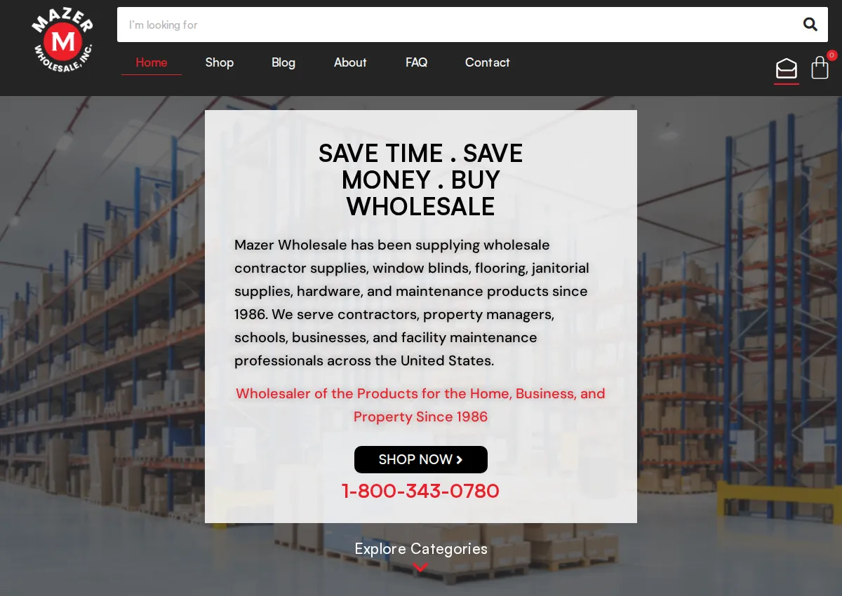 Store homepage