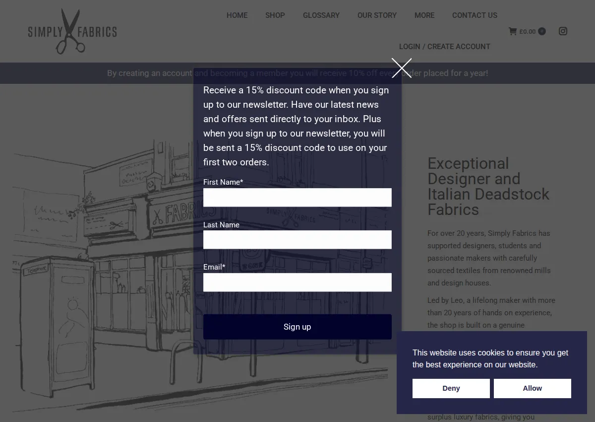 Store homepage