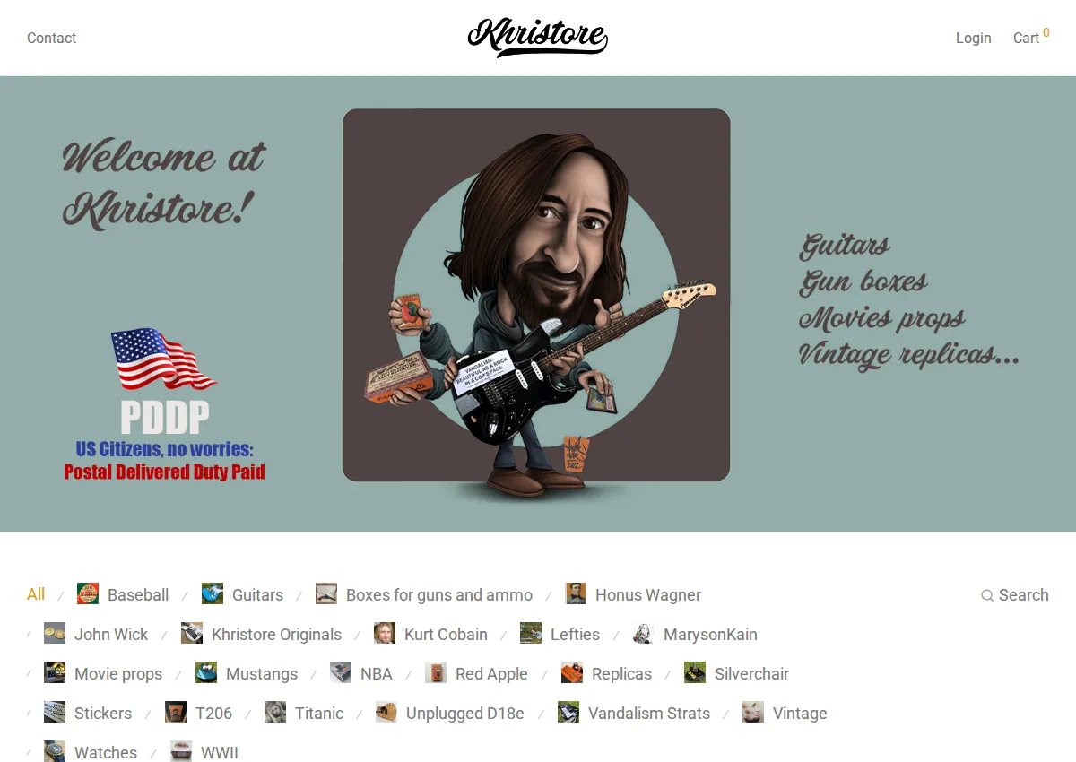 Store homepage