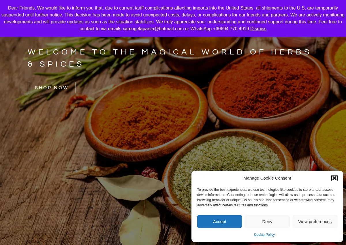 Store homepage