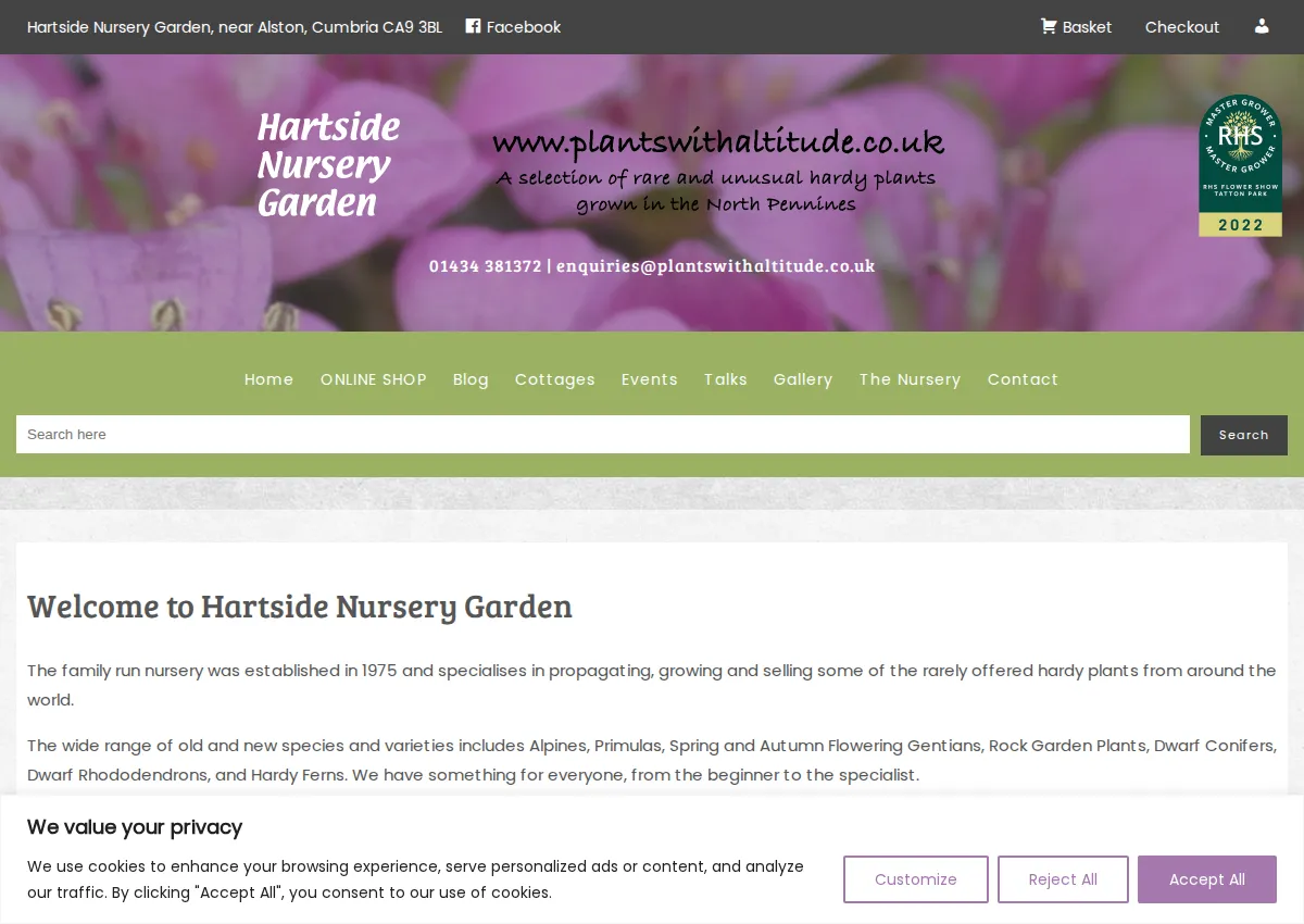 Store homepage