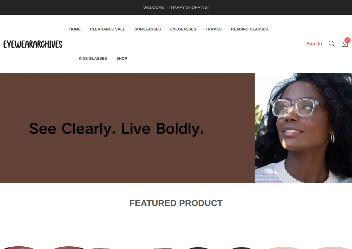 Store homepage
