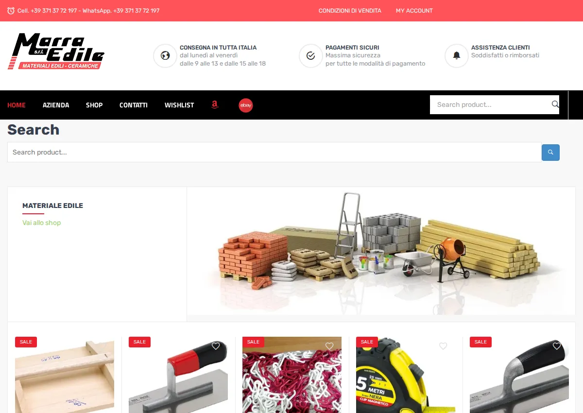 Store homepage