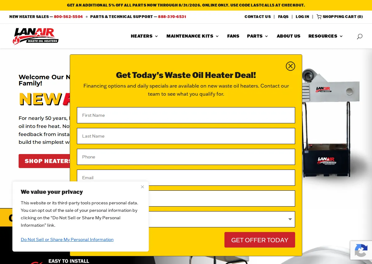 Store homepage