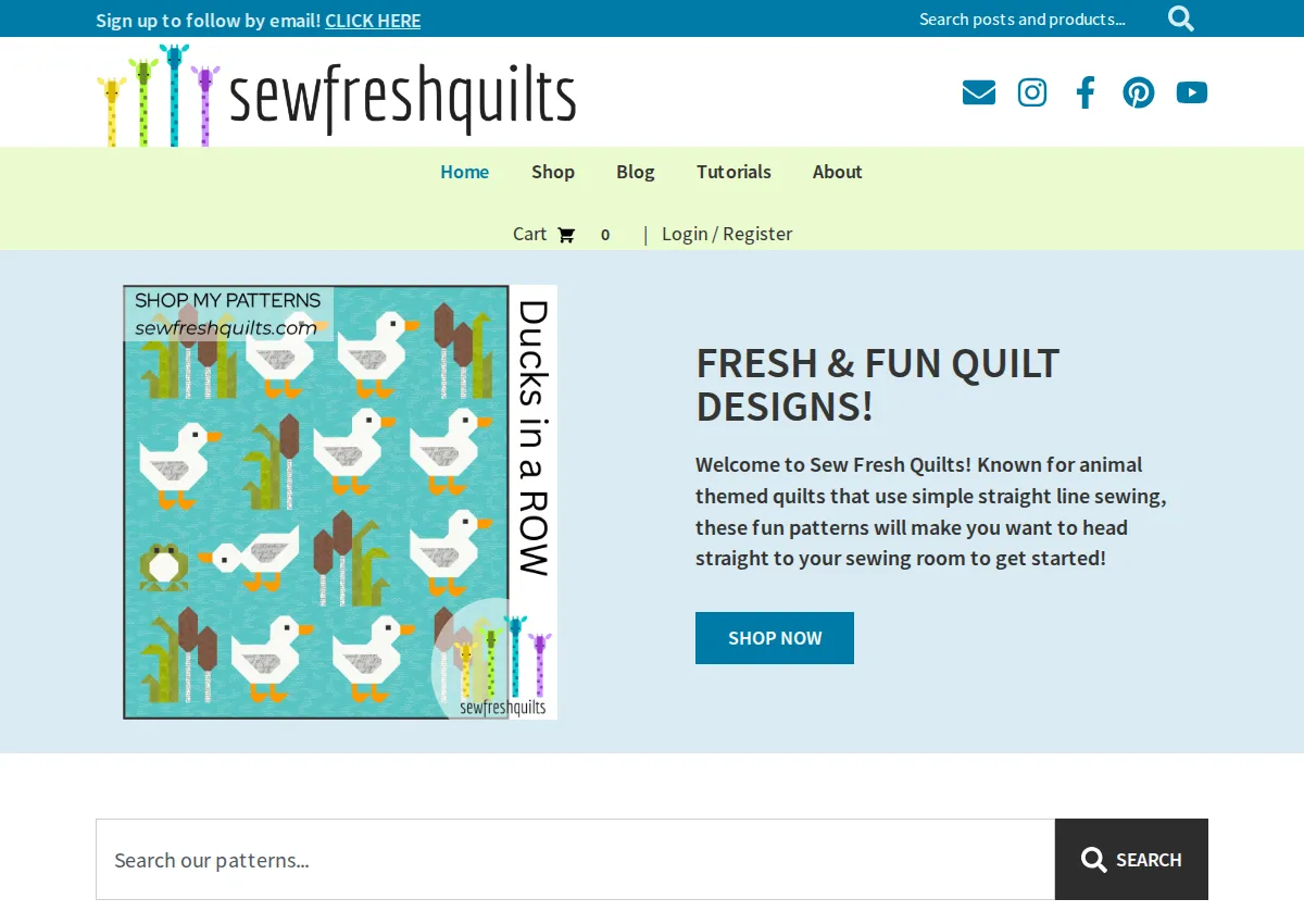 Store homepage