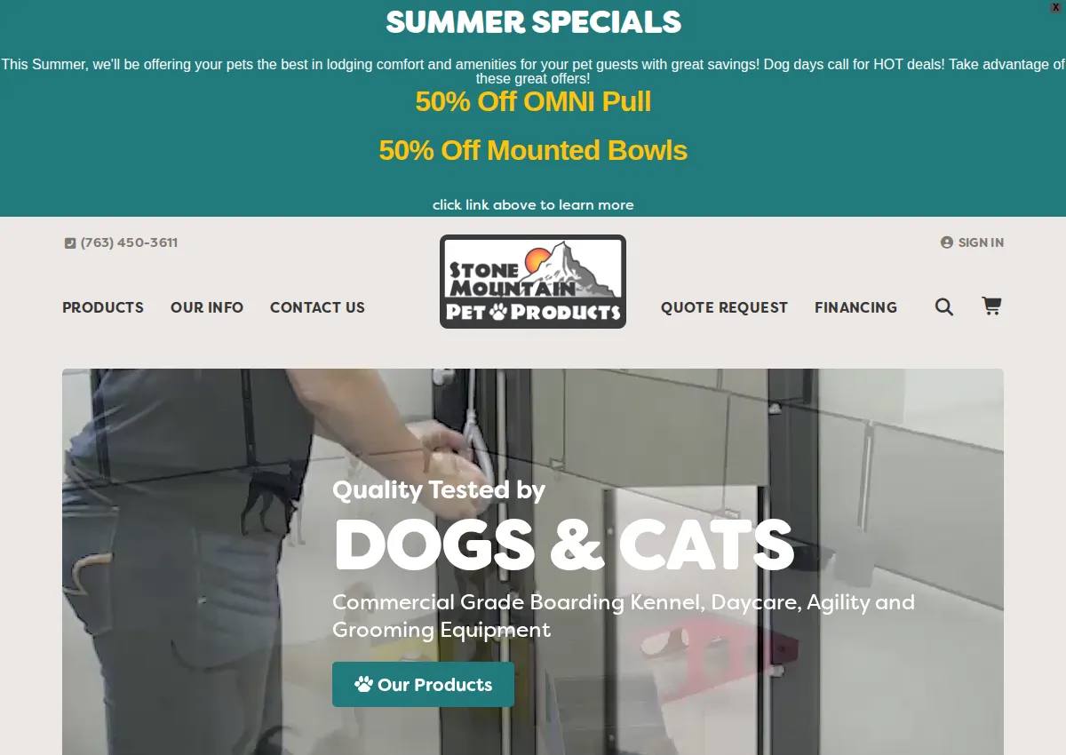 Store homepage