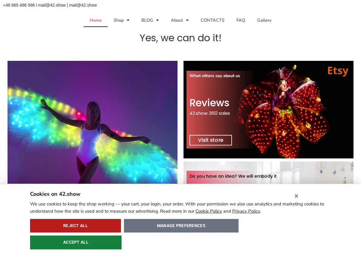 Store homepage