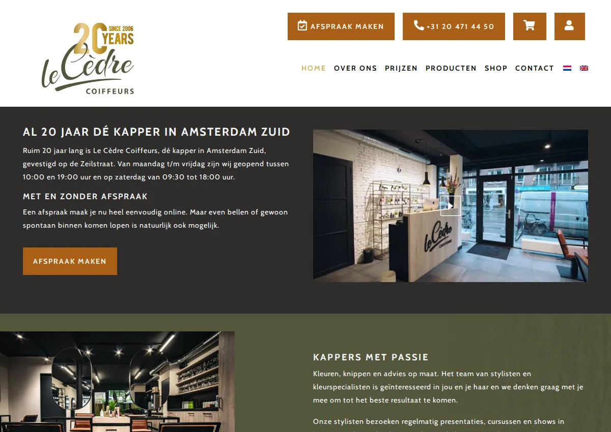 Store homepage