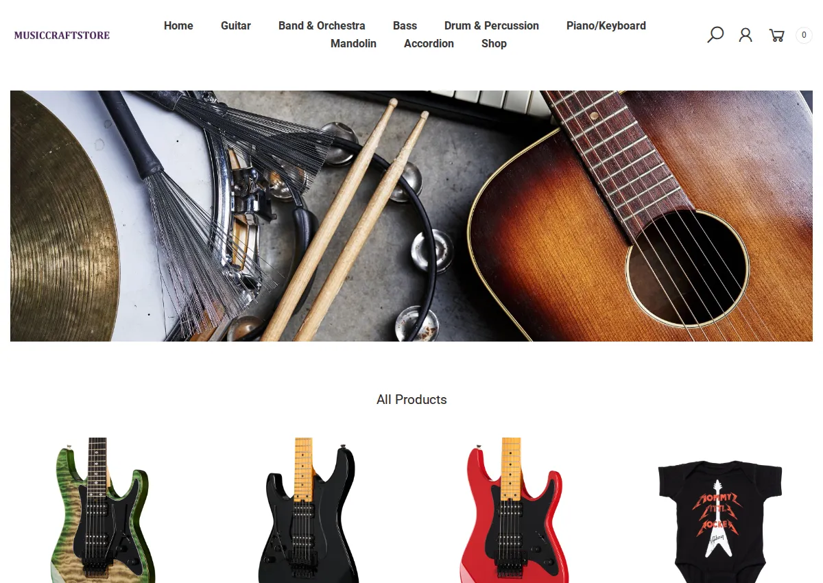 Store homepage