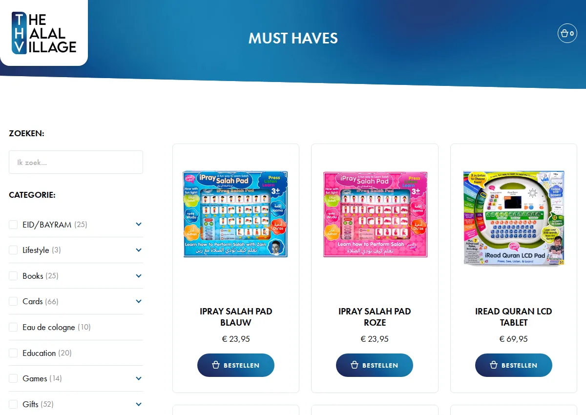 Store homepage