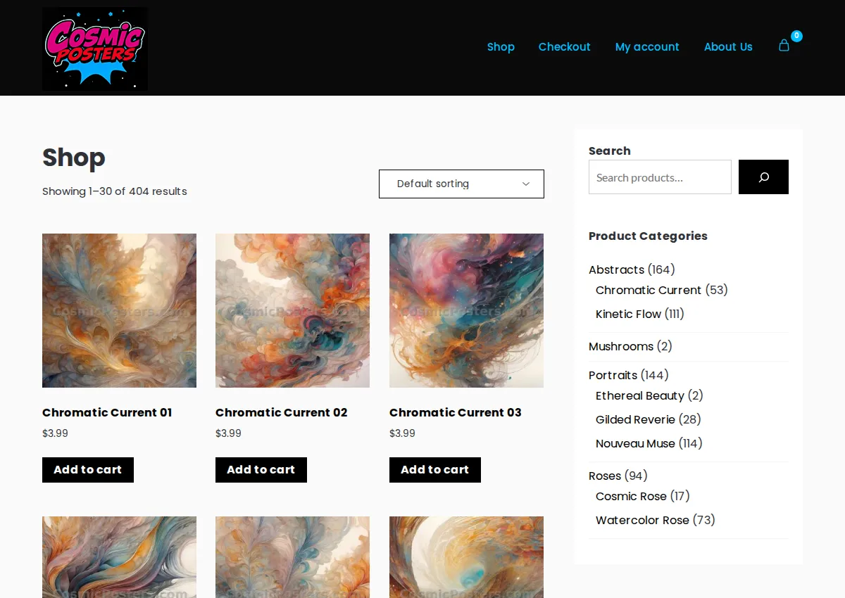 Store homepage