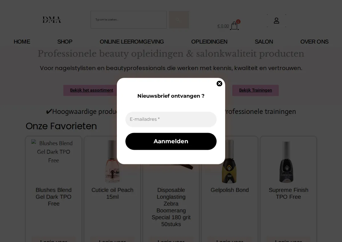 Store homepage