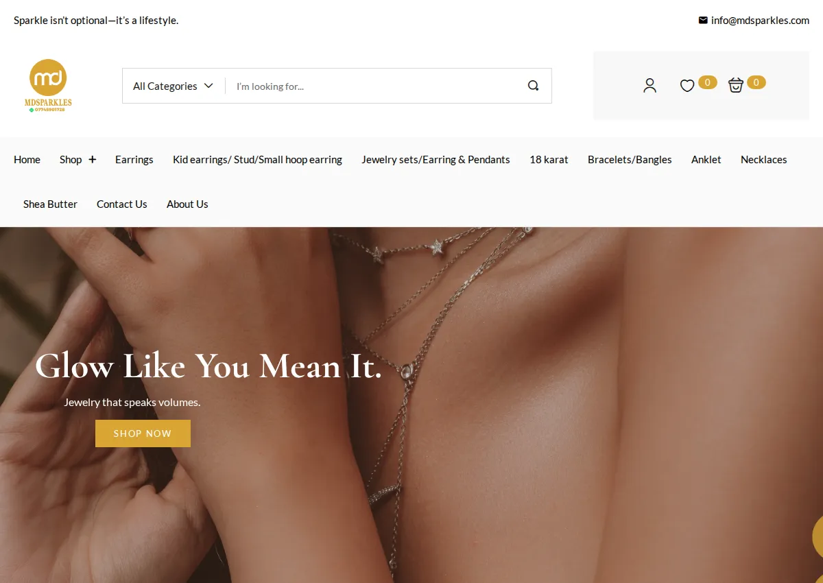 Store homepage