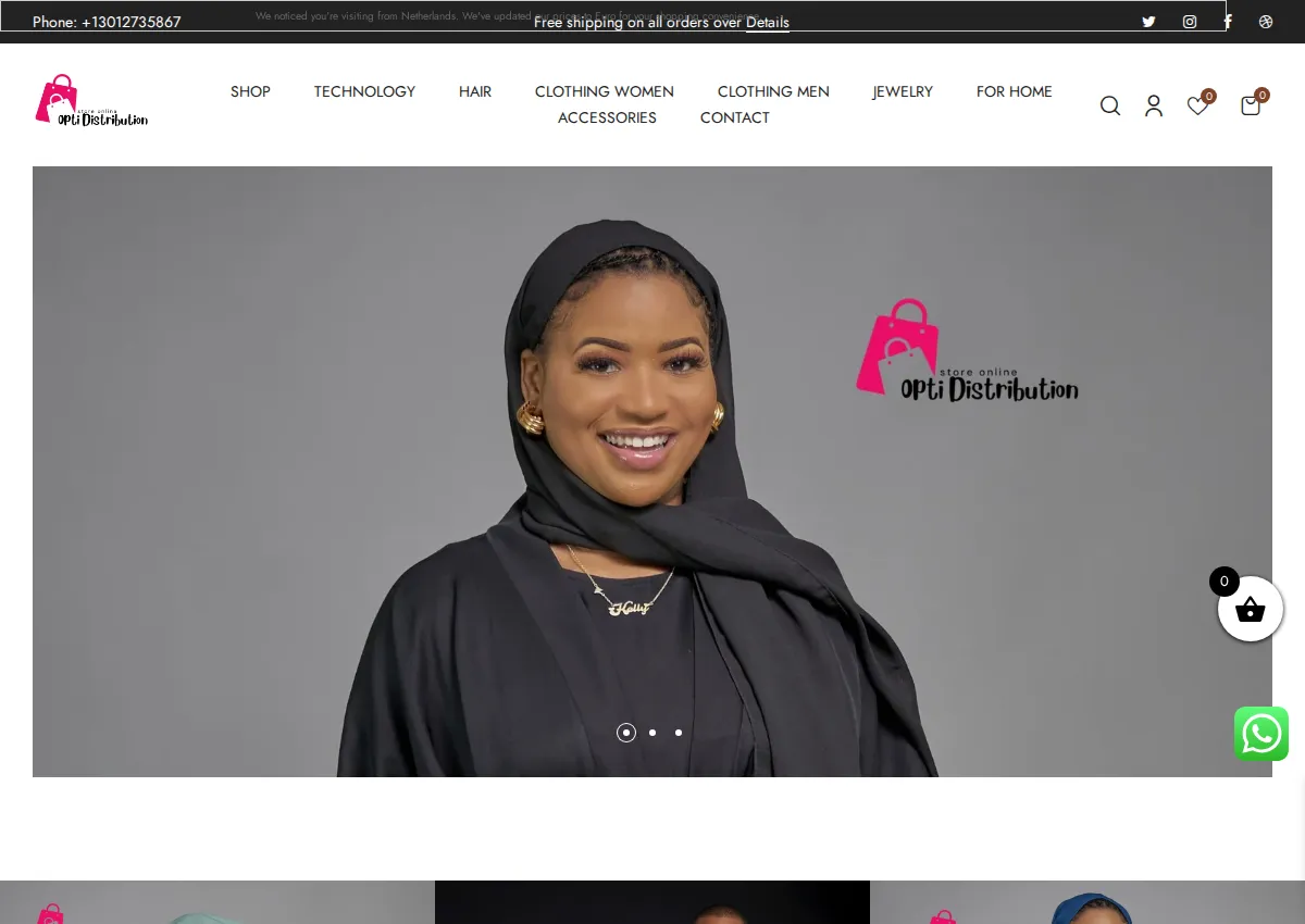 Store homepage