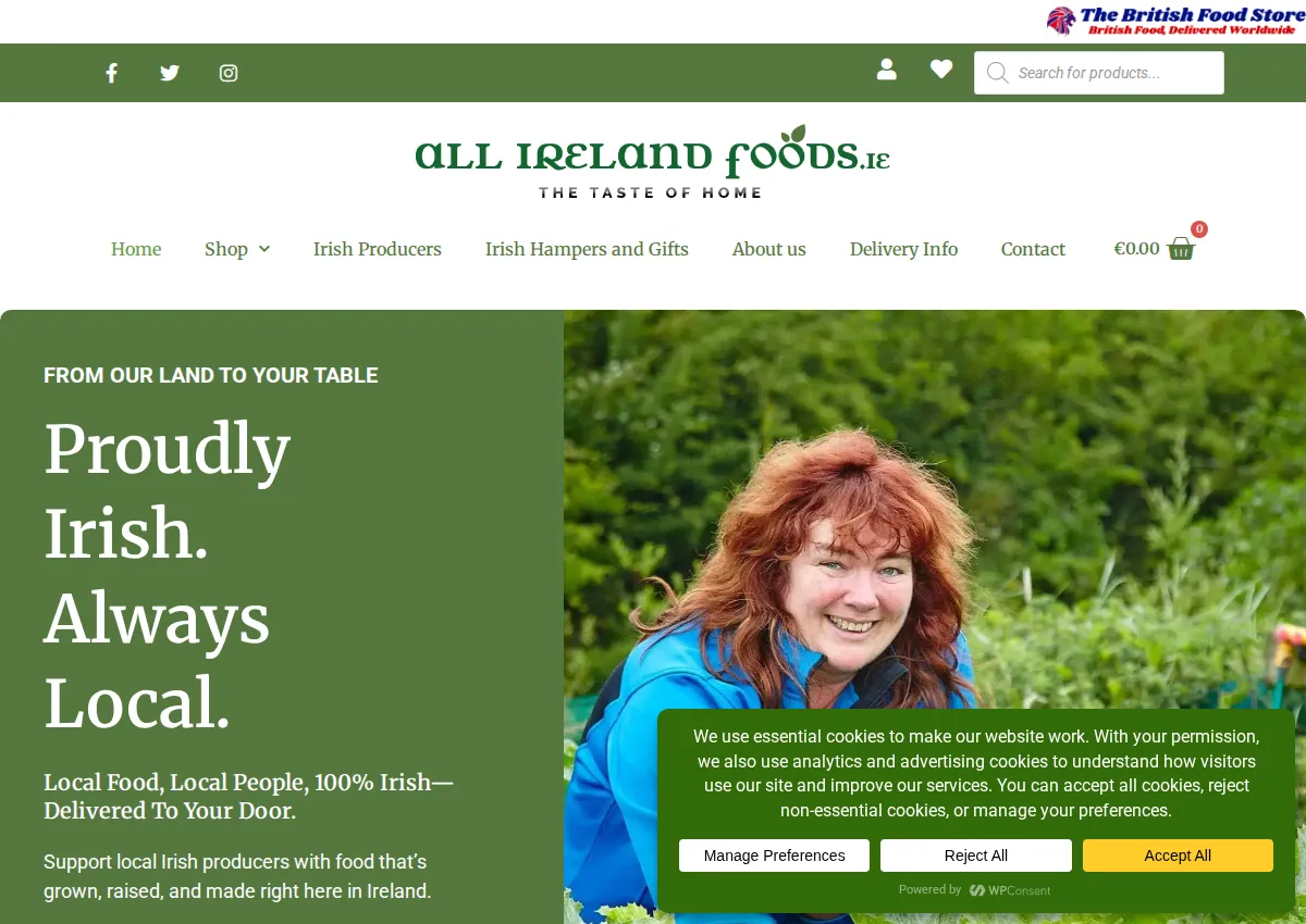 Store homepage