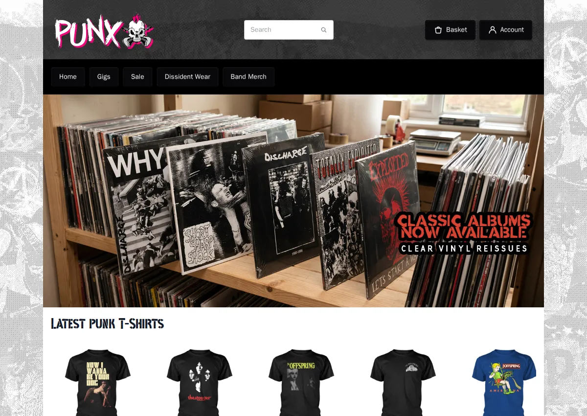 Store homepage