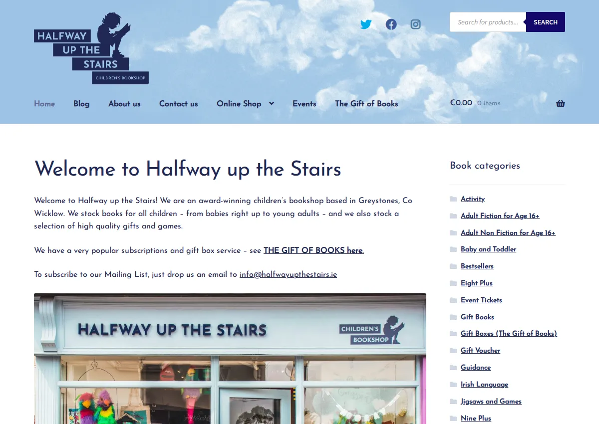 Store homepage