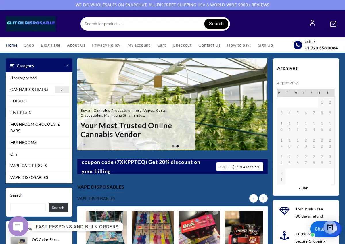 Store homepage