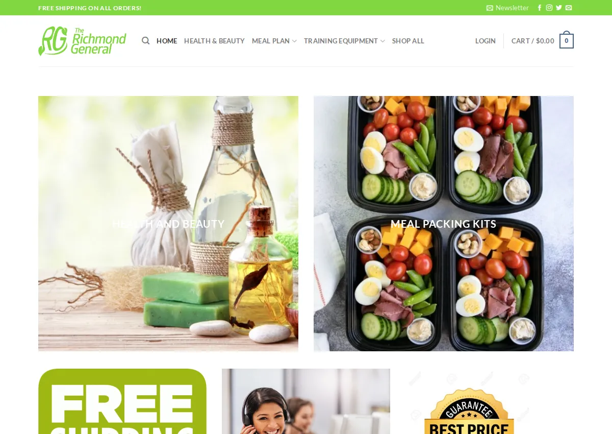 Store homepage