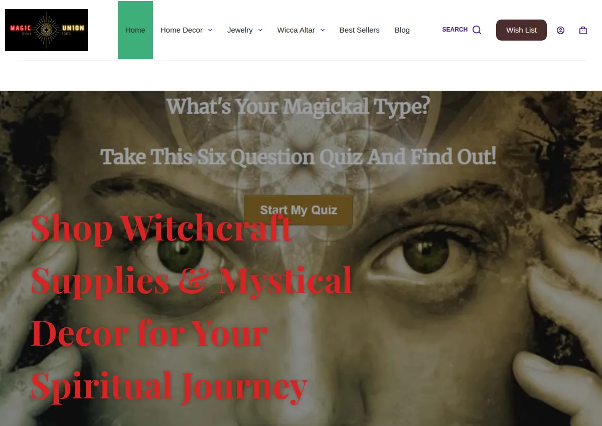 Store homepage