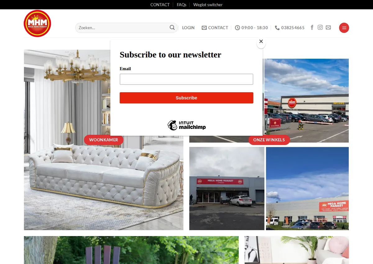 Store homepage