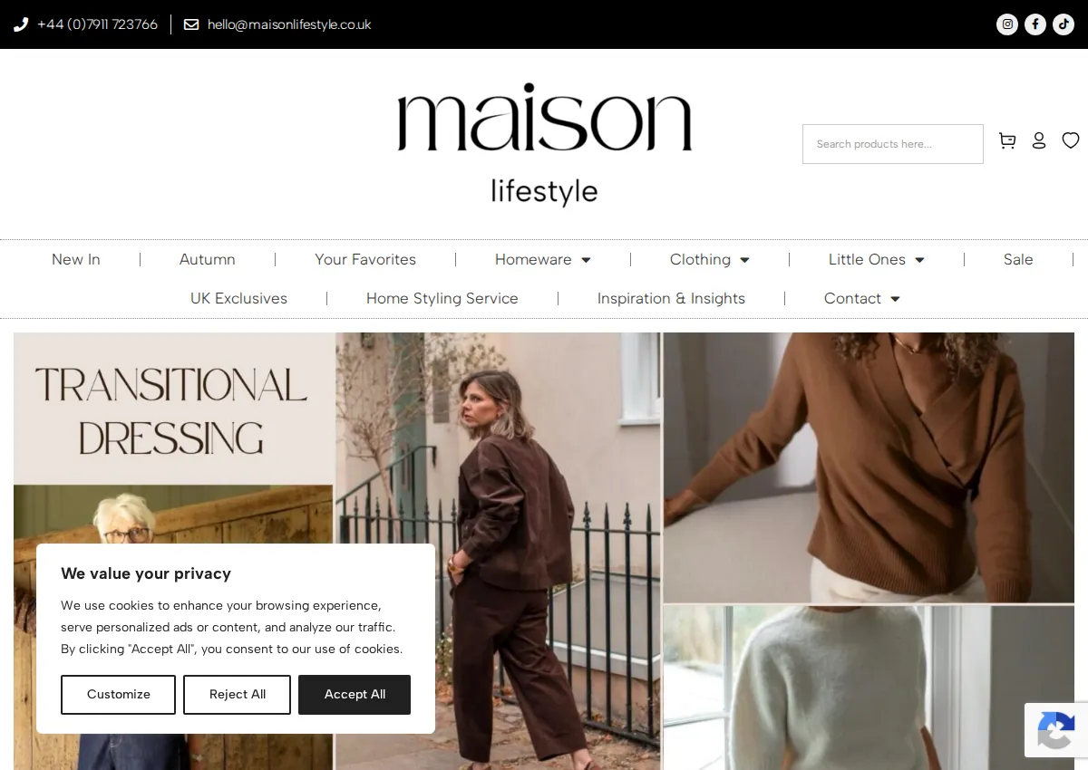 Store homepage