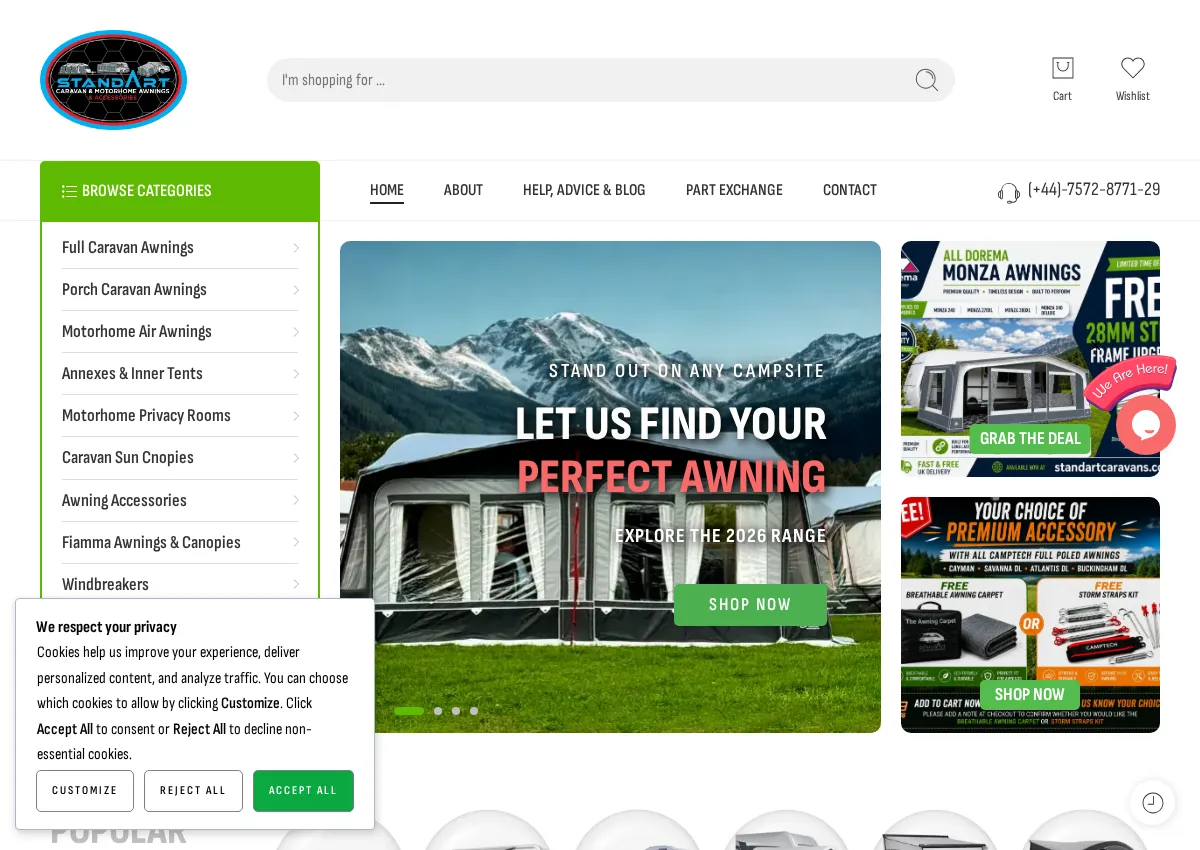 Store homepage