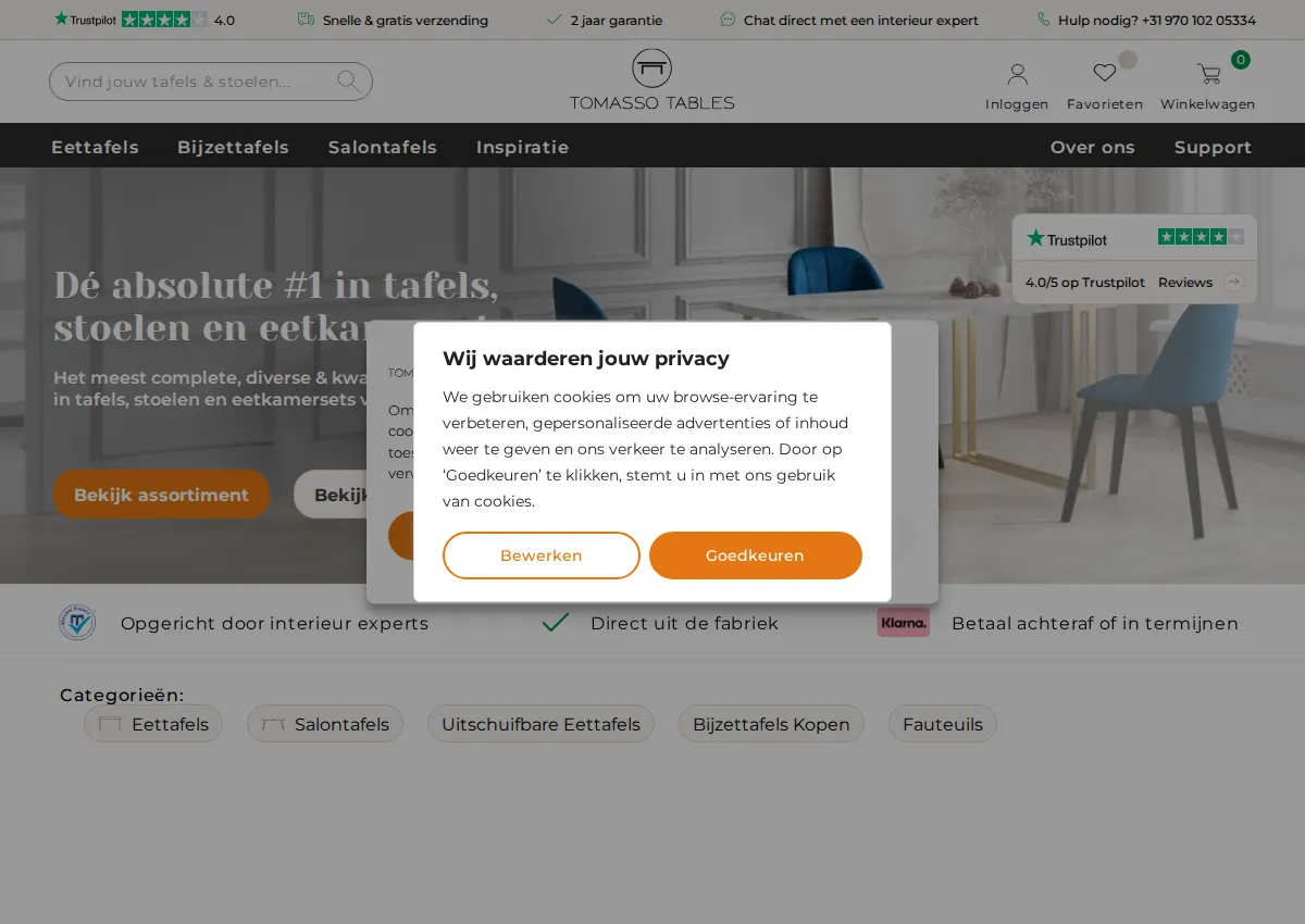 Store homepage