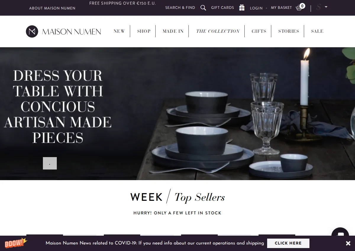 Store homepage