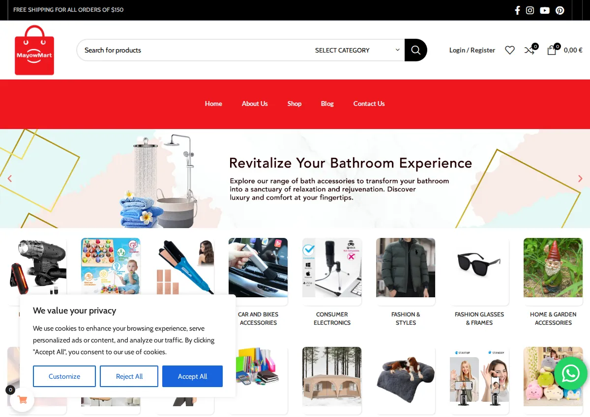 Store homepage