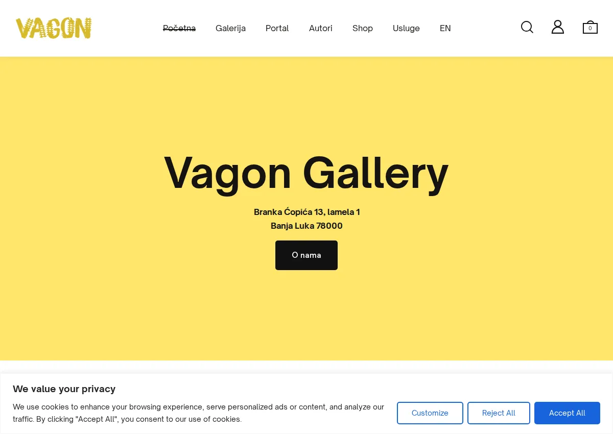 Store homepage