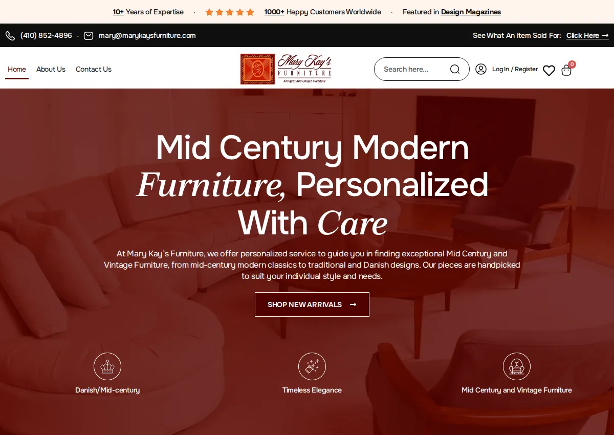 Store homepage