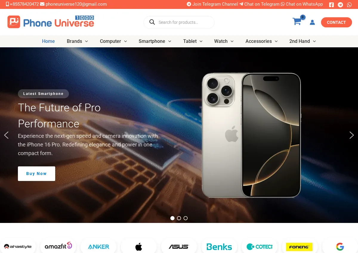 Store homepage