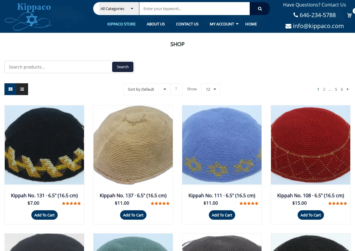Store homepage