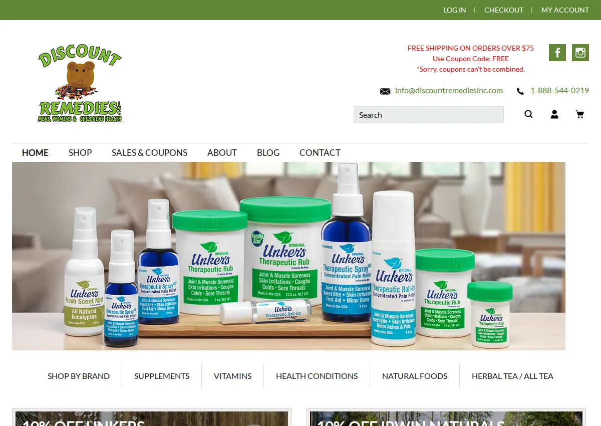 Store homepage