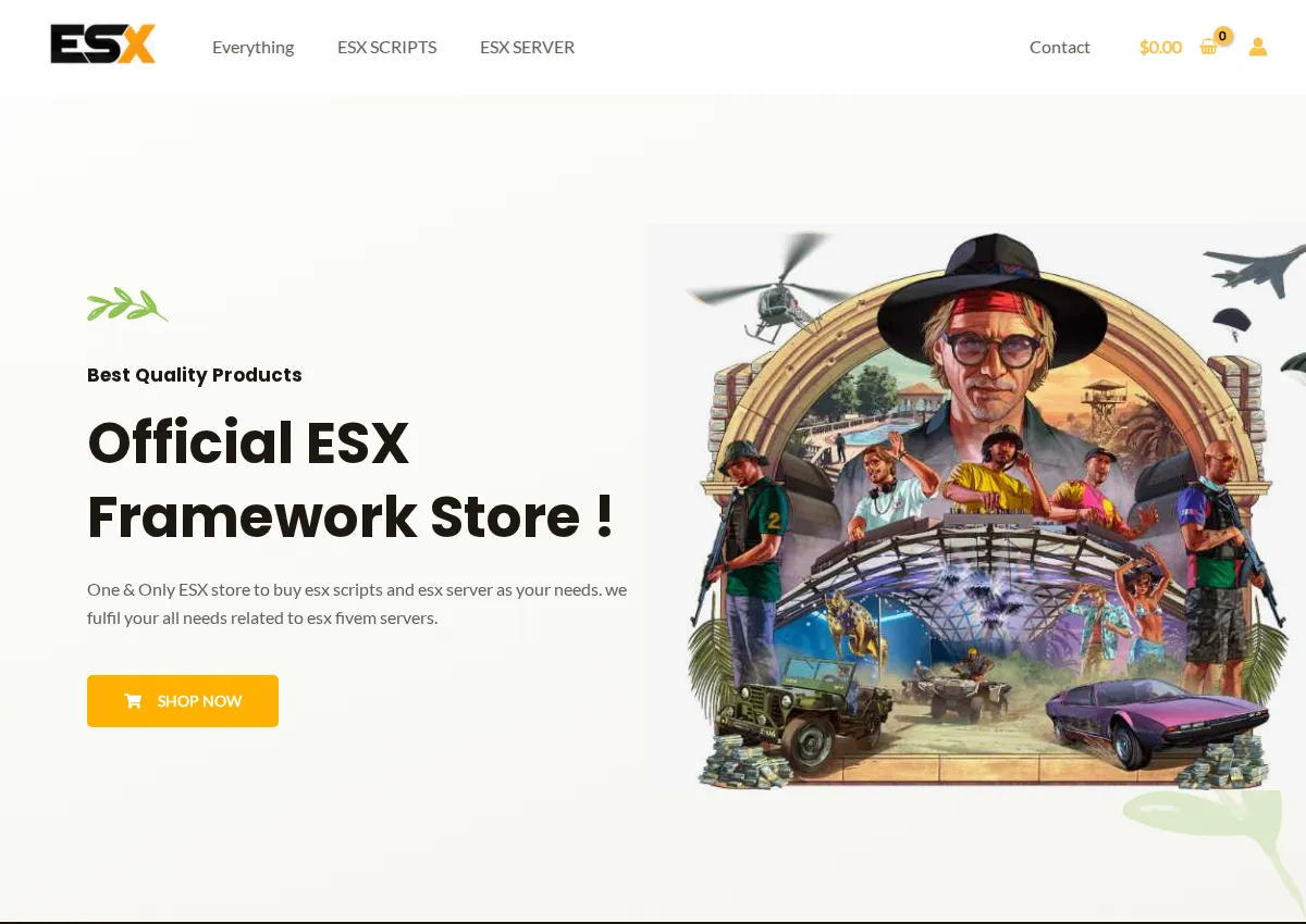 Store homepage