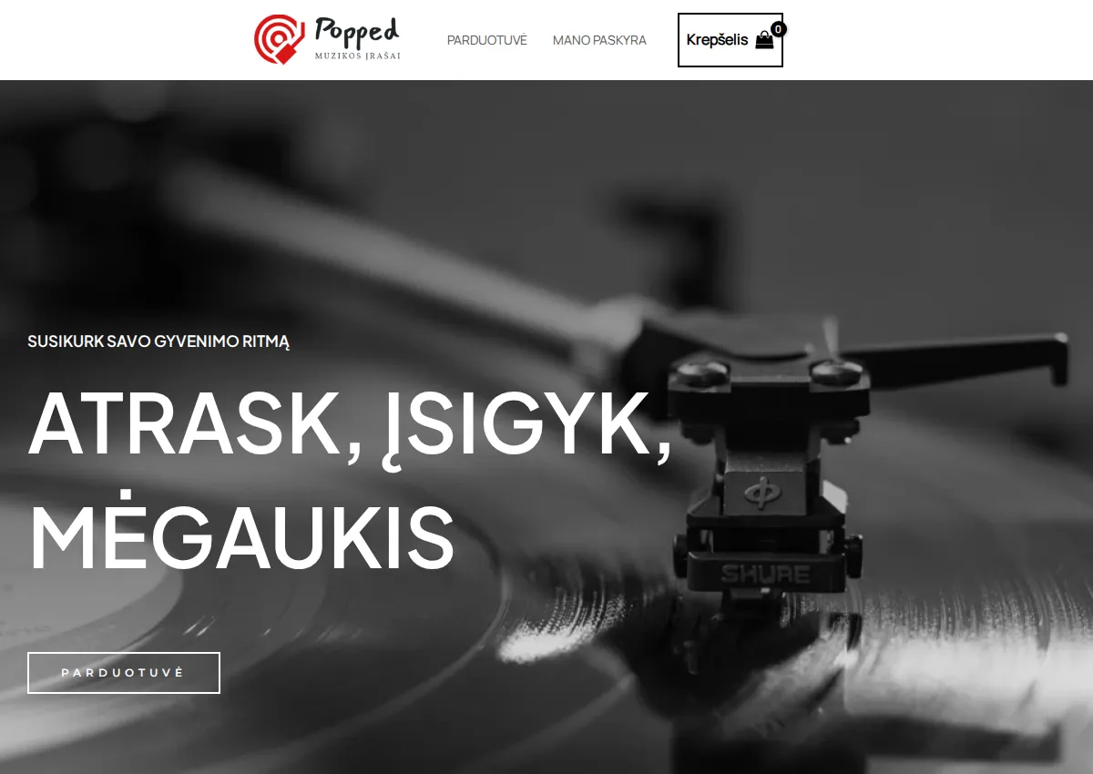 Store homepage