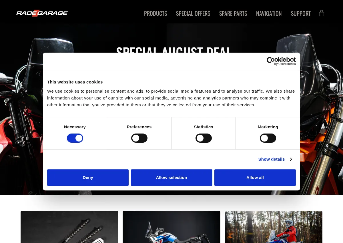 Store homepage