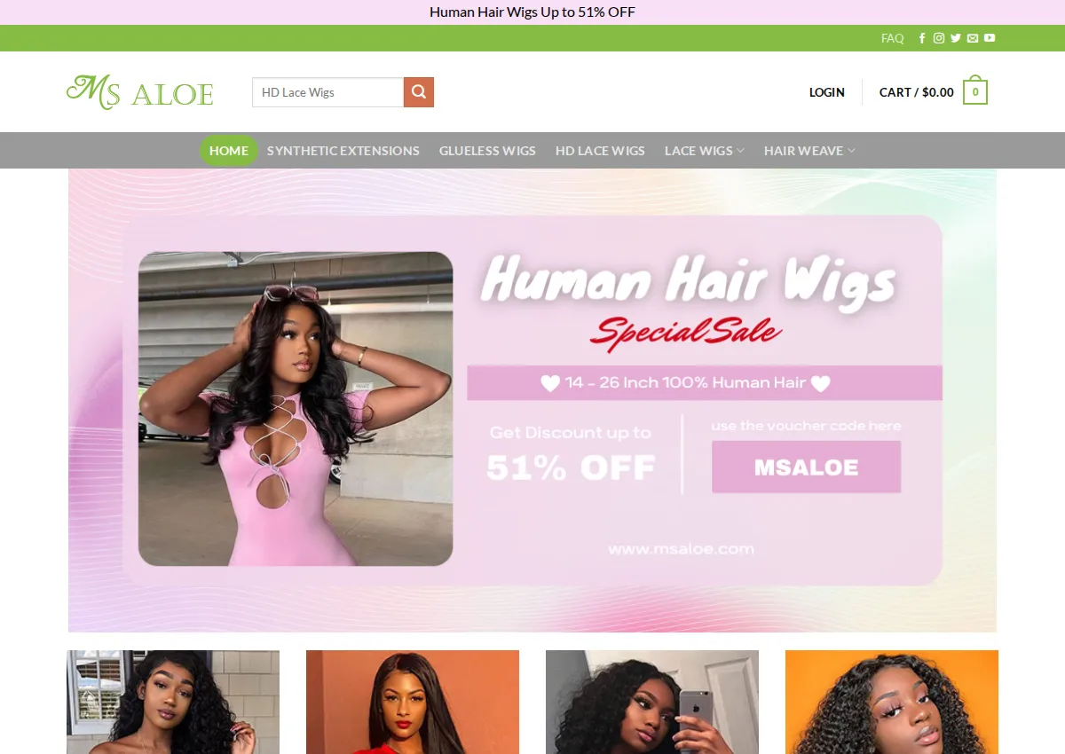 Store homepage