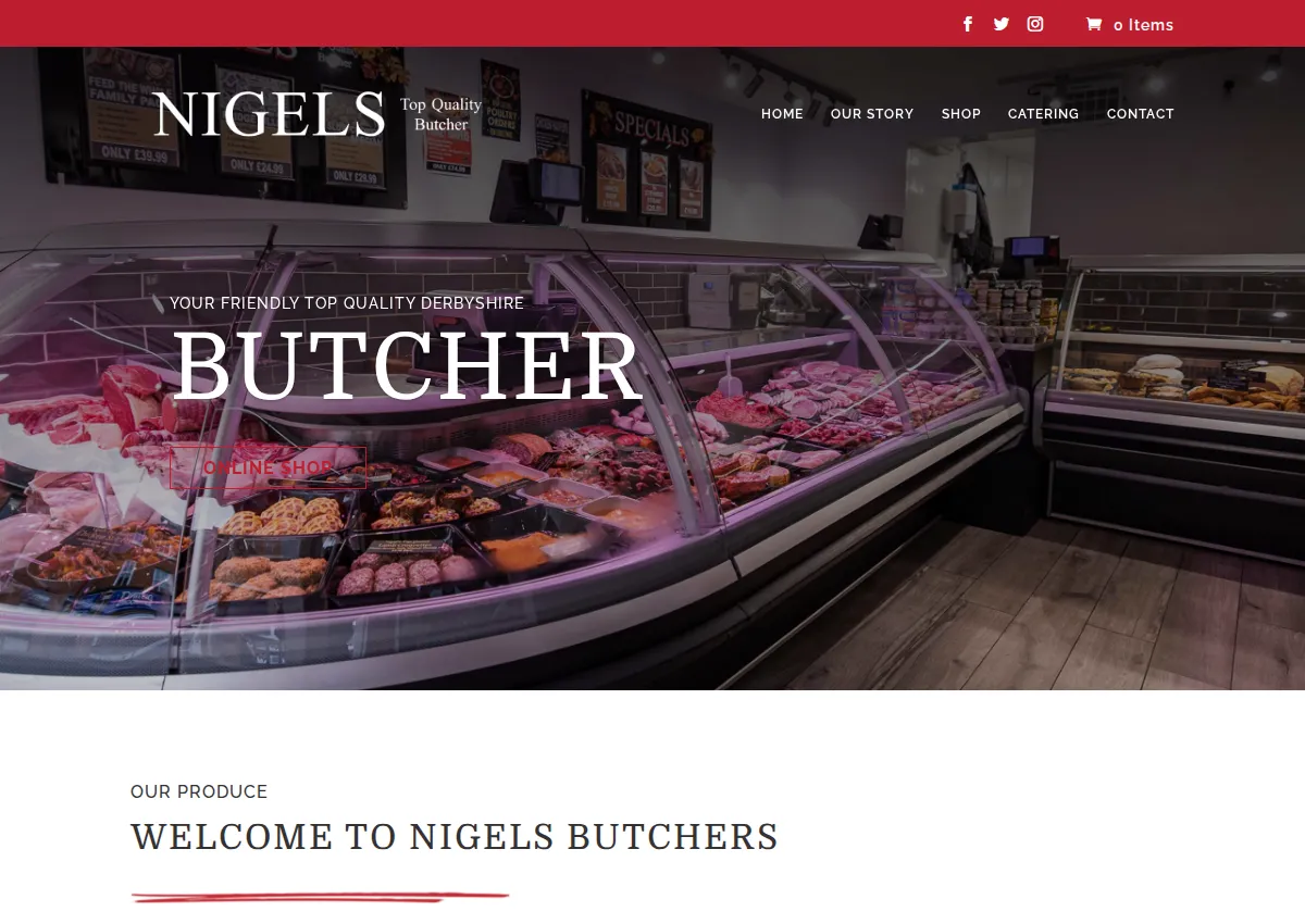 Store homepage
