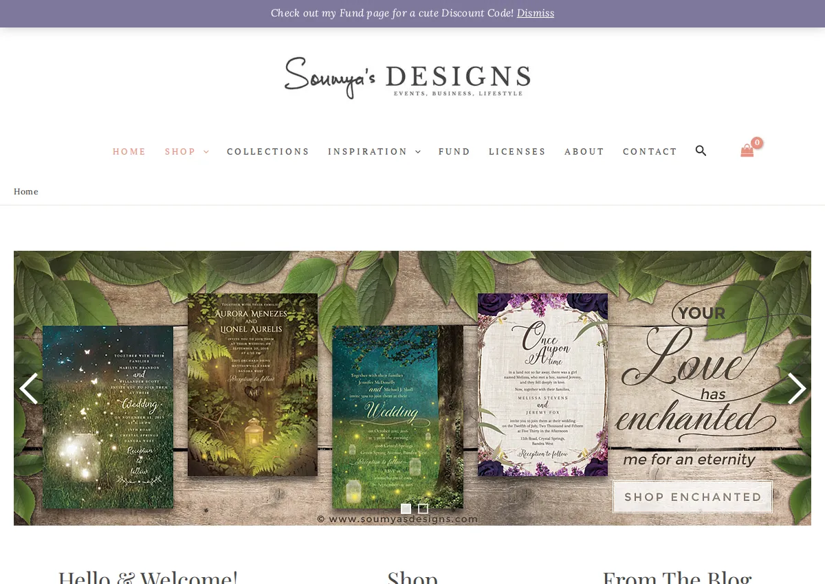 Store homepage