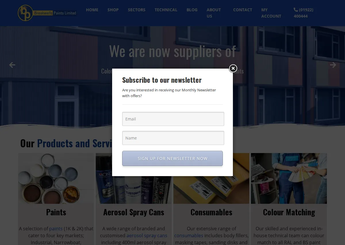 Store homepage