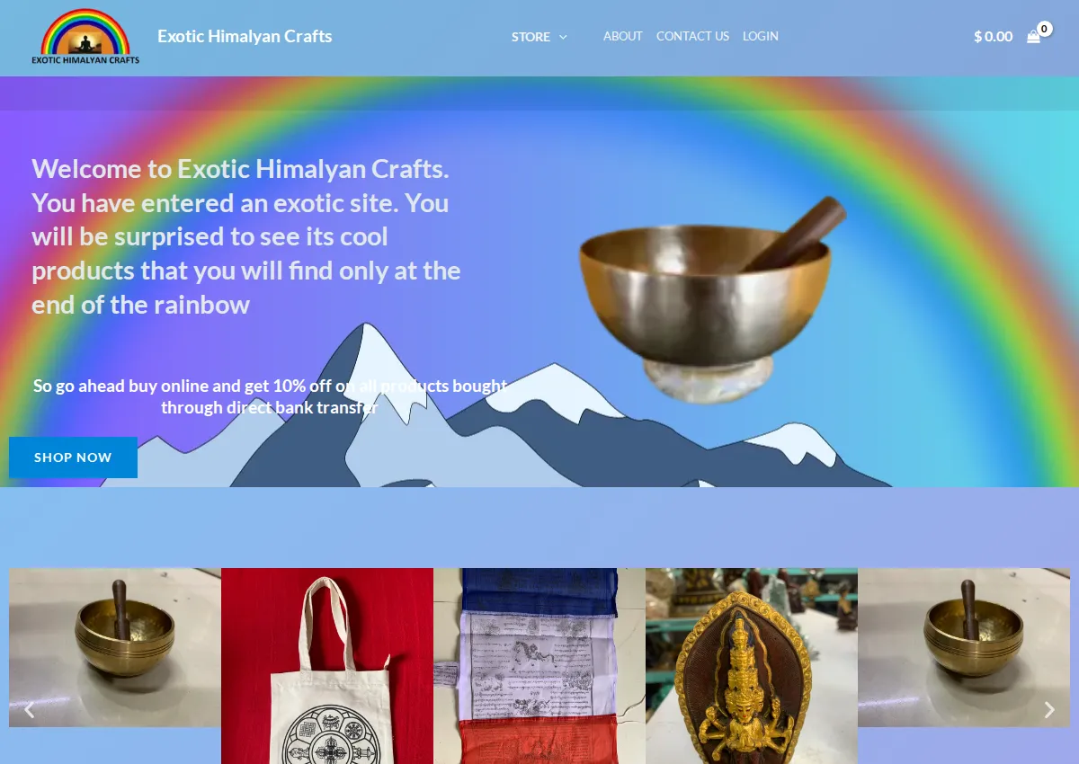 Store homepage