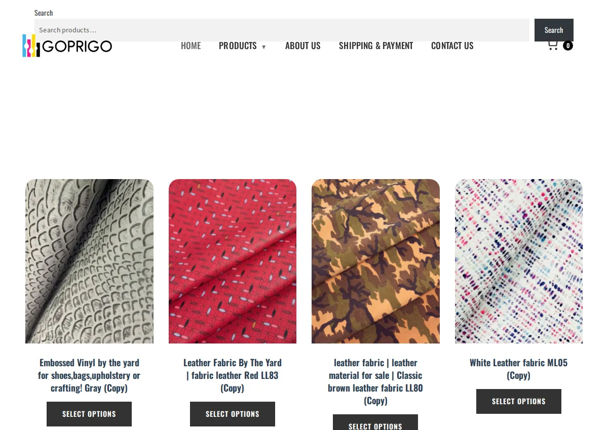 Store homepage