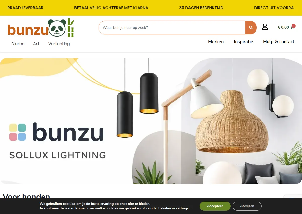 Store homepage