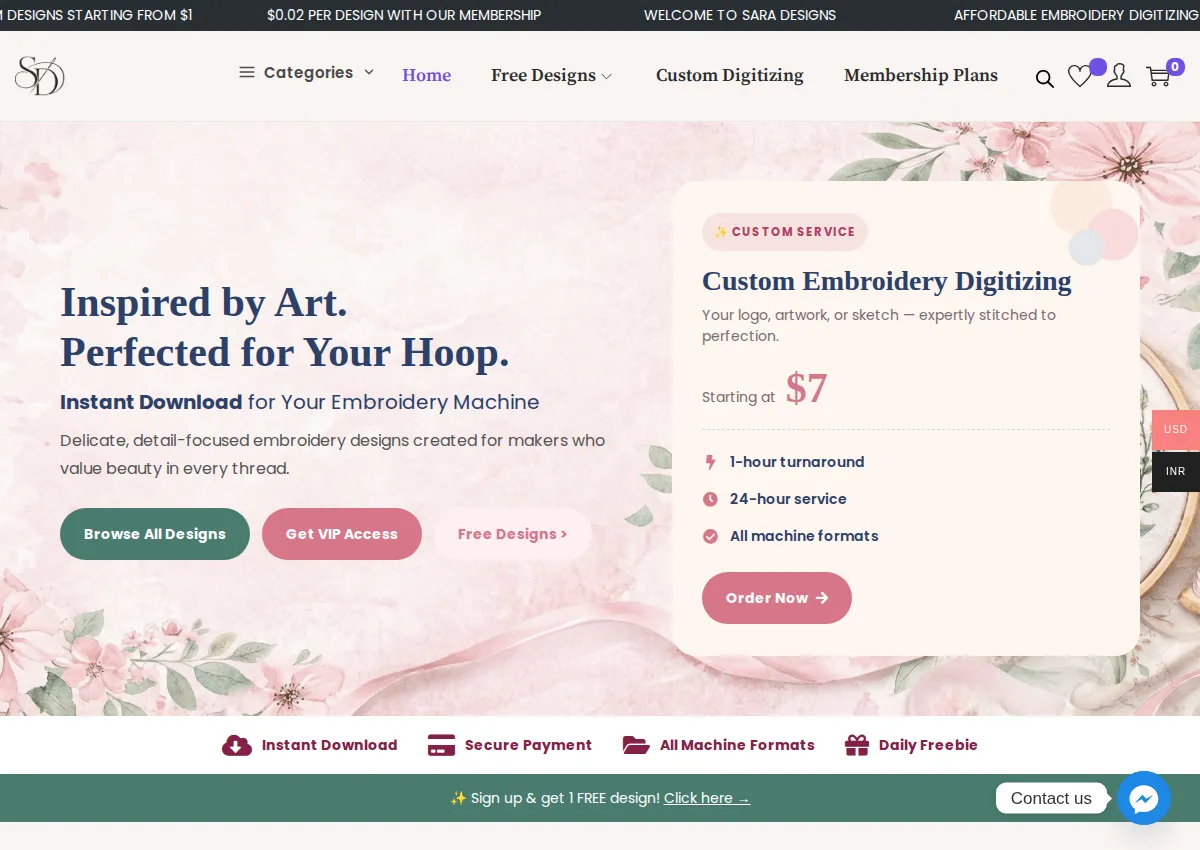 Store homepage