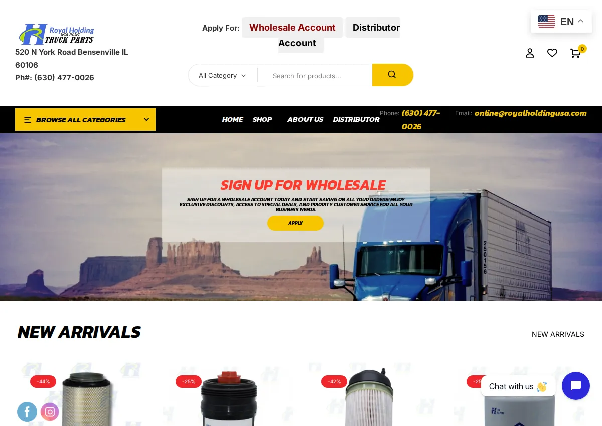 Store homepage